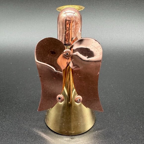 Vintage Brass and Copper Christmas Angel Candleholder Tapered candles - Picture 4 of 8